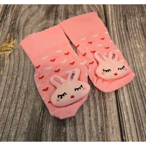 PatPat Pink Bunny Baby Socks 0-12 Months - Picture 2 of 4